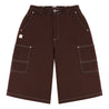 A[S]USL WASHED DENIM CROPPED PANTS-BROWN