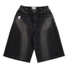NEUTRAL SOCIETY WASHED DENIM WIDE SHORTS-BLACK DENIM