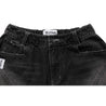 NEUTRAL SOCIETY WASHED DENIM WIDE SHORTS-BLACK DENIM