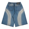 NEUTRAL SOCIETY WASHED DENIM WIDE SHORTS-BLUE DENIM