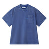 ESPRIT WASHED POCKET EMBROIDERED TEE-NAVY