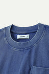 ESPRIT WASHED POCKET EMBROIDERED TEE-NAVY