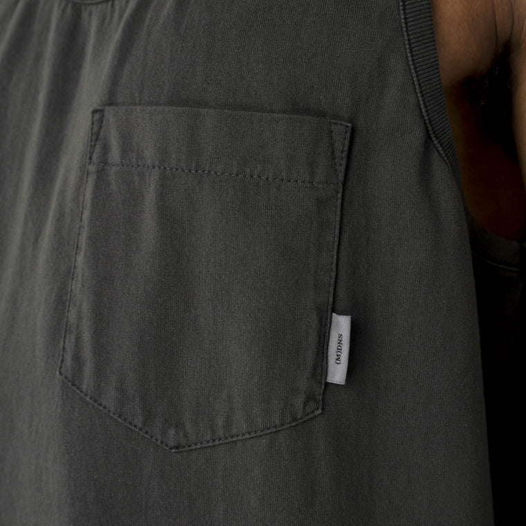 MADNESS WASHED POCKET PRINT TANK-CHARCOAL