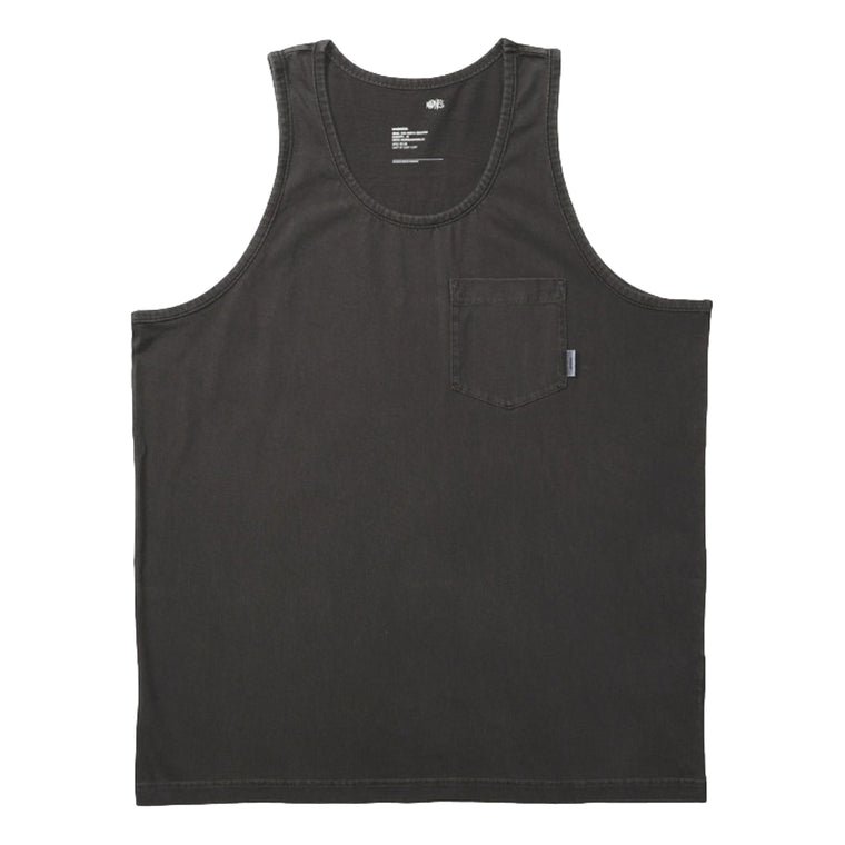 MADNESS WASHED POCKET PRINT TANK-CHARCOAL