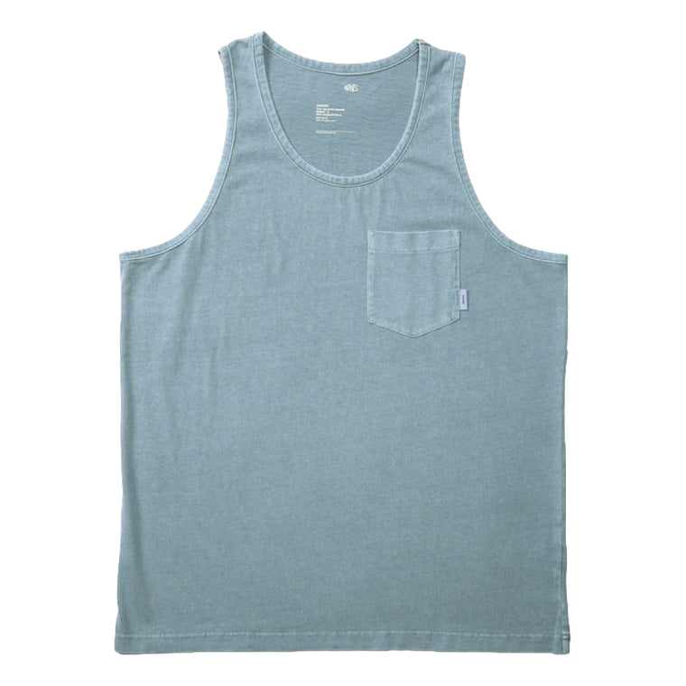 MADNESS WASHED POCKET PRINT TANK-LIGHT BLUE
