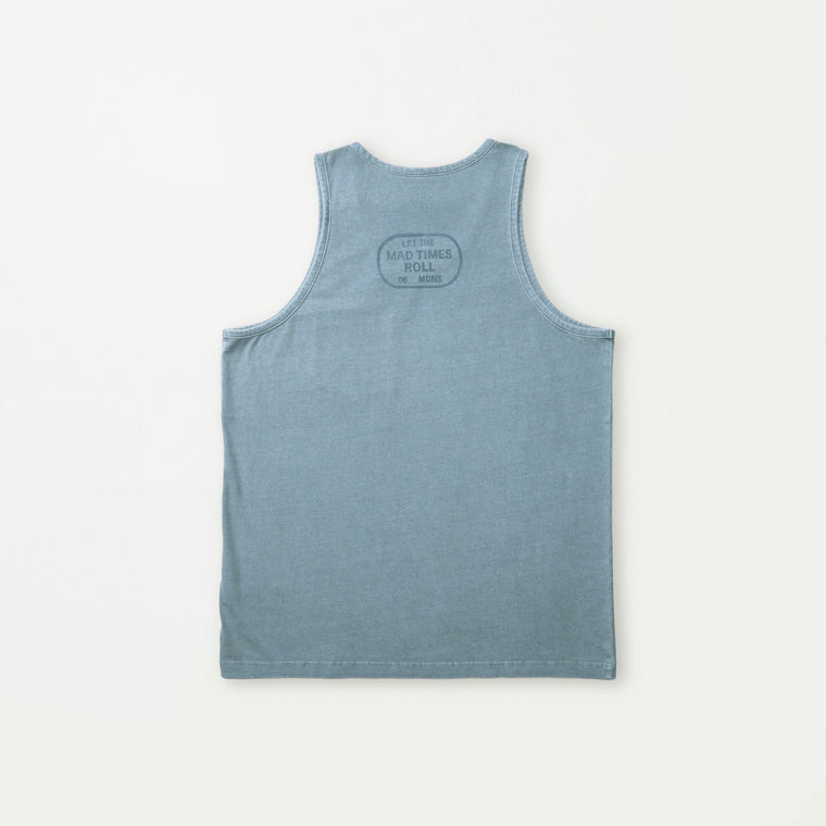 MADNESS WASHED POCKET PRINT TANK-LIGHT BLUE