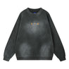 ORI FREDERIQO WASHED PRINT FLEECE CREWNECK SWEATSHIRT-GREY