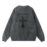 ORI FREDERIQO WASHED PRINT FLEECE CREWNECK SWEATSHIRT-DARK GREY
