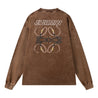 ORI FREDERIQO WASHED PRINT LONG-SLEEVE T-SHIRT-BROWN