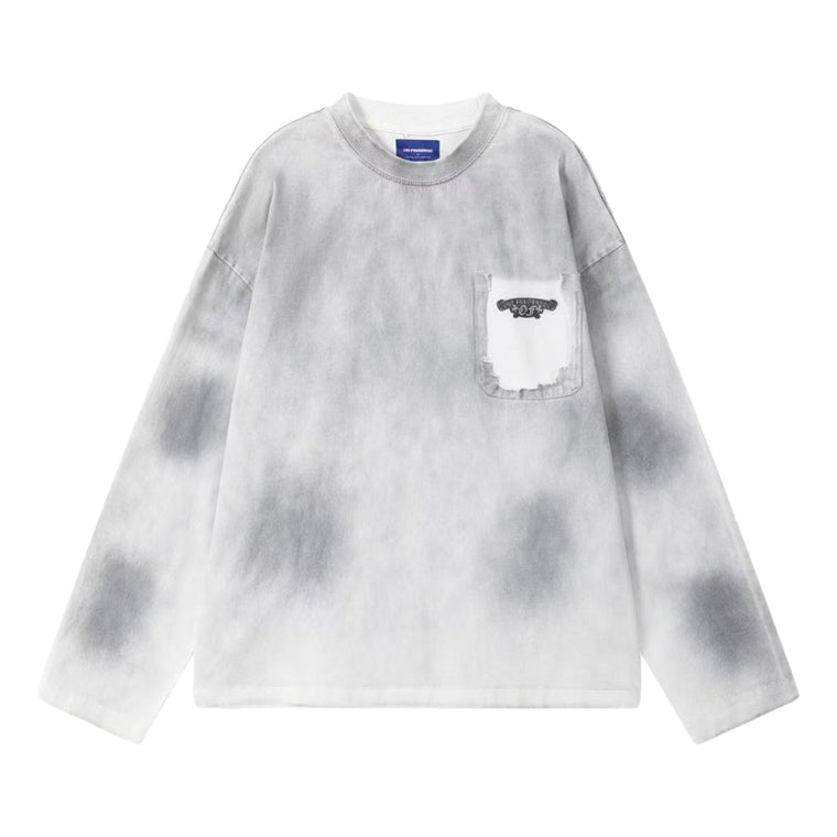 ORI FREDERIQO WASHED PRINT LONG-SLEEVE T-SHIRT-WHITE
