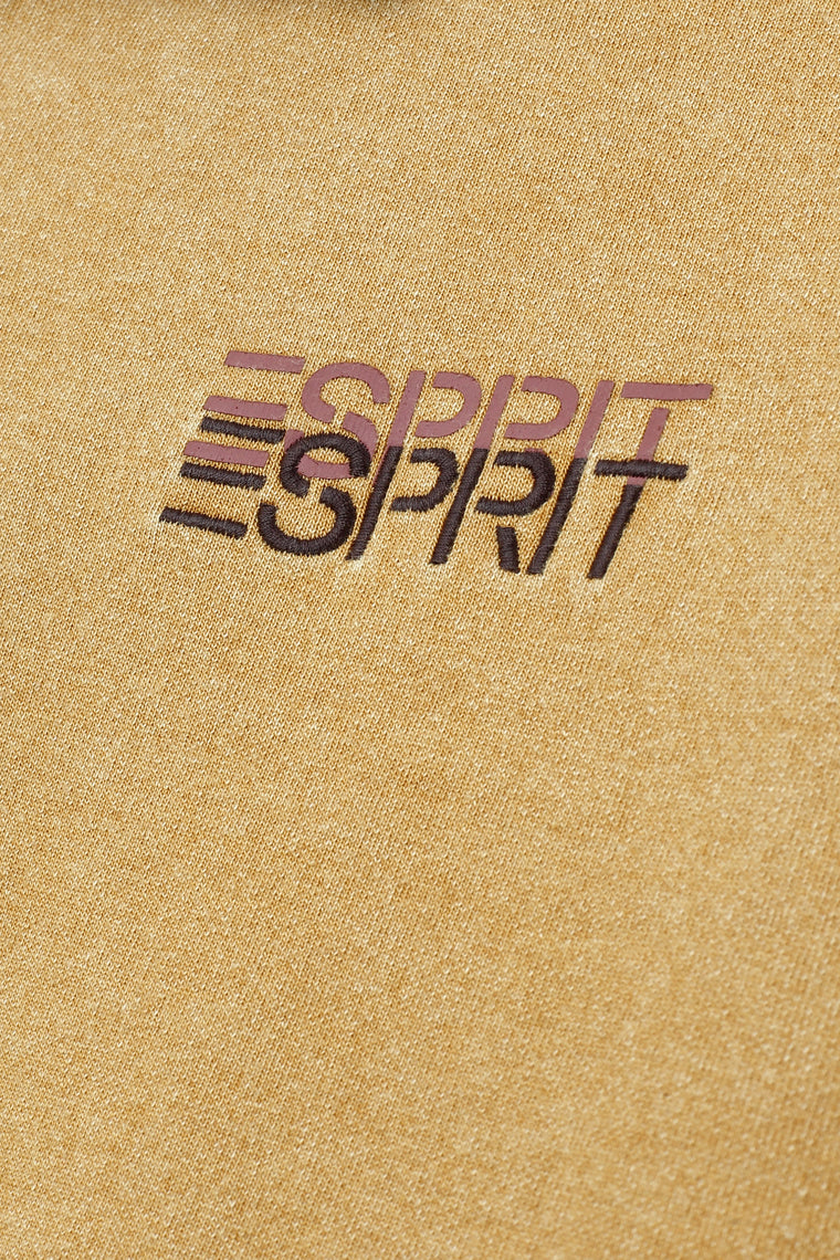 ESPRIT WASHED QUARTER-ZIP COLLARED SWEATSHIRT-YELLOW