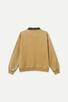 ESPRIT WASHED QUARTER-ZIP COLLARED SWEATSHIRT-YELLOW