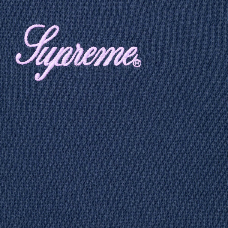 SUPREME WASHED SCRIPT SS TOP-NAVY