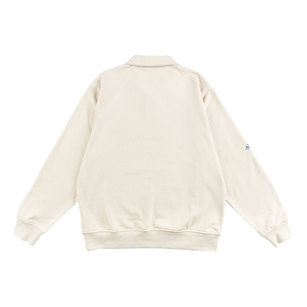 SCENE BY ICE FIRE HALF ZIP SWEATER-WHITE