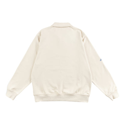 SCENE BY ICE FIRE HALF ZIP SWEATER-WHITE