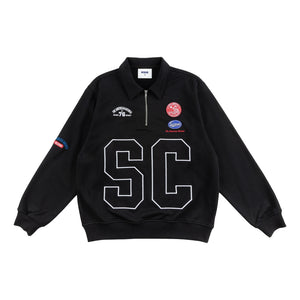 SCENE BY ICE FIRE HALF ZIP SWEATER-BLACK