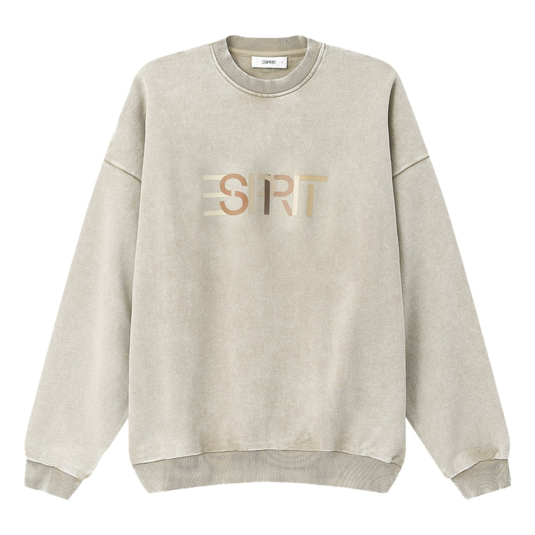 ESPRIT WASH EFFECT CREW NECK SWEATSHIRT-ECRU