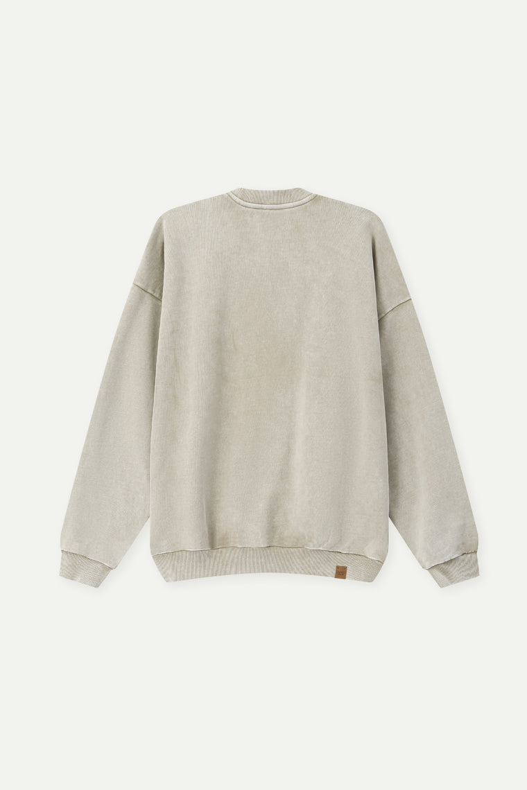 ESPRIT WASH EFFECT CREW NECK SWEATSHIRT-ECRU