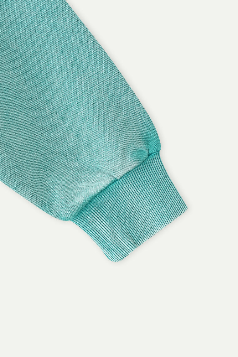 ESPRIT WASH EFFECT CREW NECK SWEATSHIRT-GREEN