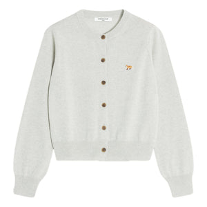 MAISON KITSUNE WOMEN'S BABY FOX MERINO REGULAR CARDIGAN-GREY
