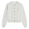 MAISON KITSUNE WOMEN'S BABY FOX MERINO REGULAR CARDIGAN-GREY