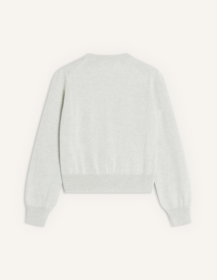 MAISON KITSUNE WOMEN'S BABY FOX MERINO REGULAR CARDIGAN-GREY