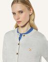 MAISON KITSUNE WOMEN'S BABY FOX MERINO REGULAR CARDIGAN-GREY
