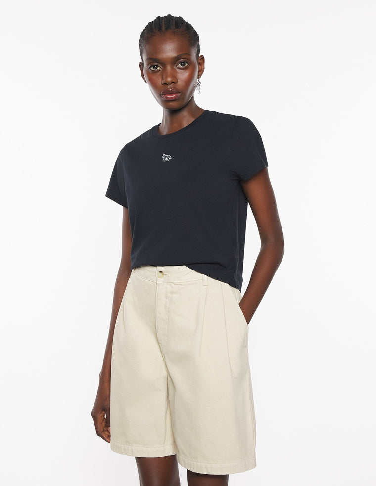 MAISON KITSUNE W BABY FOX PATCH BABY TEE-SHIRT-BLACK