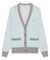 MAISON KITSUNE W BABY FOX PATCH COLOR BLOCK CARDIGAN-PEPPERMINT