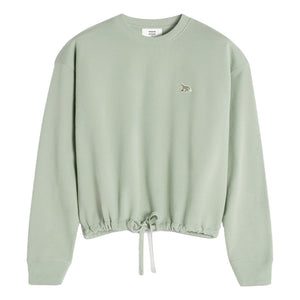 MAISON KITSUNE W BABY FOX PATCH DRAWSTRING COMFORT SWEATSHIRT-GREEN