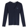 MAISON KITSUNE W BABY FOX PATCH FINE RIBBED CARDIGAN-NAVY