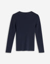 MAISON KITSUNE W BABY FOX PATCH FINE RIBBED CARDIGAN-NAVY
