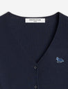 MAISON KITSUNE W BABY FOX PATCH FINE RIBBED CARDIGAN-NAVY
