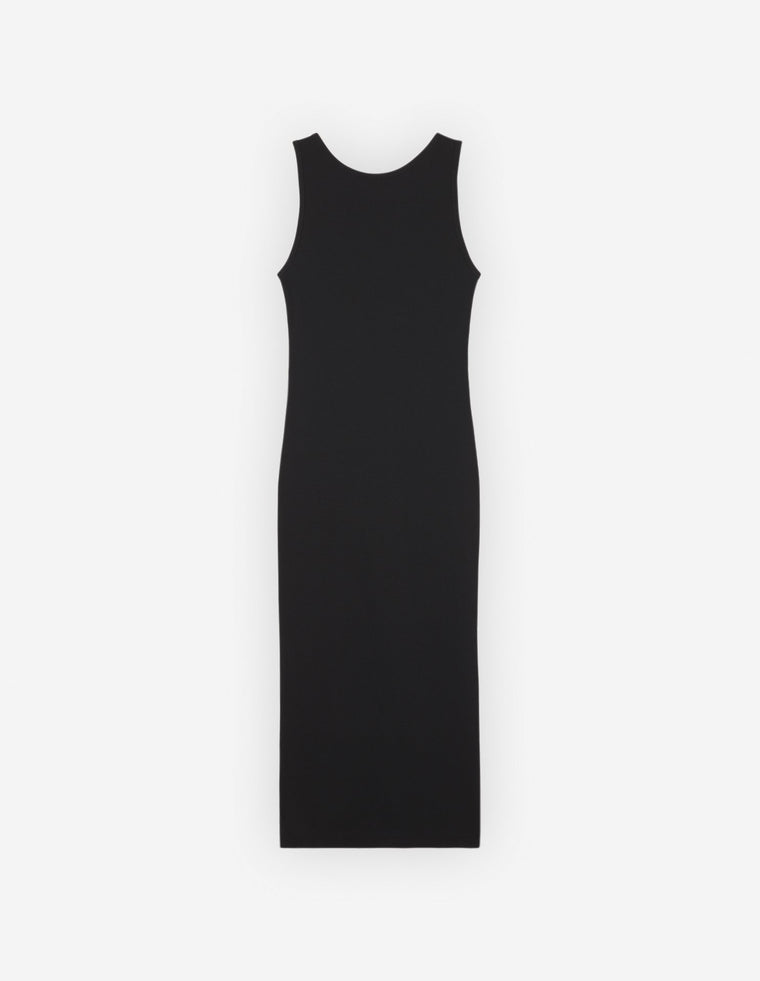 MAISON KITSUNE W BABY FOX RIBBED TANK DRESS-BLACK