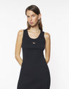 MAISON KITSUNE W BABY FOX RIBBED TANK DRESS-BLACK