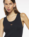MAISON KITSUNE W BABY FOX RIBBED TANK DRESS-BLACK