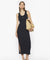 MAISON KITSUNE W BABY FOX RIBBED TANK DRESS-BLACK