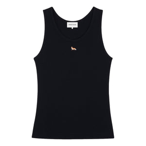 MAISON KITSUNE W BABY FOX RIBBED TANK TOP-BLACK