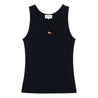 MAISON KITSUNE W BABY FOX RIBBED TANK TOP-BLACK