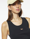 MAISON KITSUNE W BABY FOX RIBBED TANK TOP-BLACK