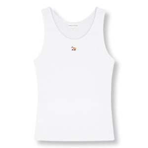MAISON KITSUNE W BABY FOX RIBBED TANK TOP-WHITE