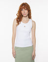 MAISON KITSUNE W BABY FOX RIBBED TANK TOP-WHITE