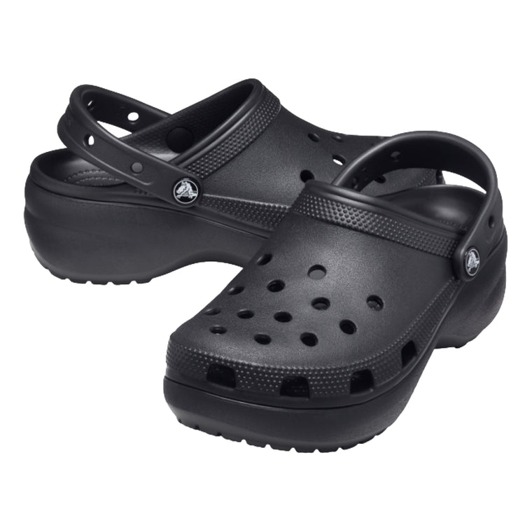 CROCS WOMEN'S CLASSIC PLATFORM CLOG-BLACK