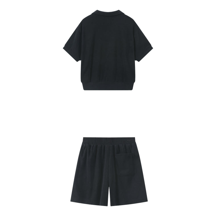 OPEN DIALOGUE W COMFY POLO SET-BLACK