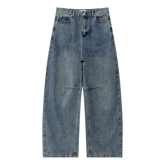 ESPRIT WIDE-LEG DENIM JEANS-DARK BLUE