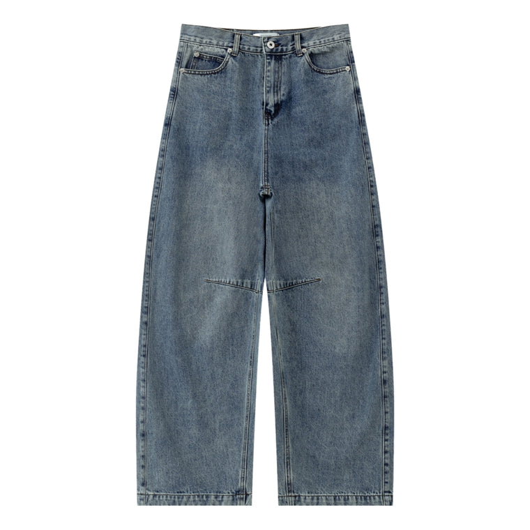 ESPRIT WIDE-LEG DENIM JEANS-DARK BLUE