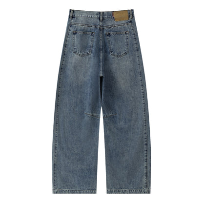 ESPRIT WIDE-LEG DENIM JEANS-DARK BLUE