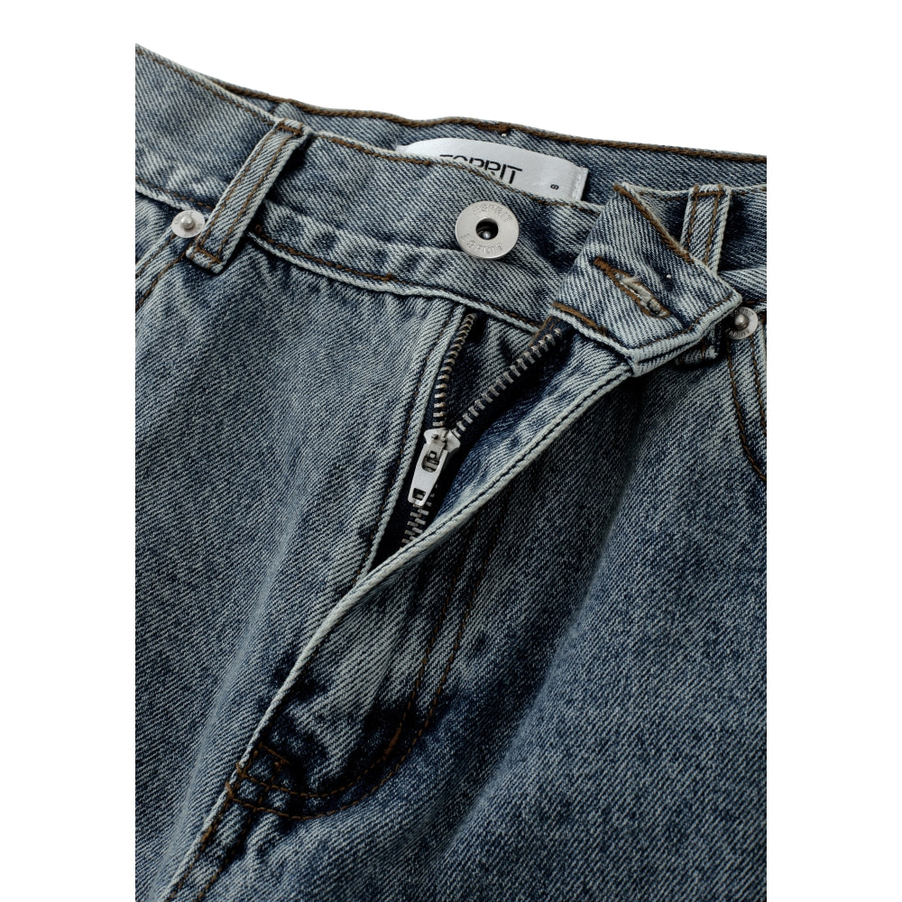 ESPRIT WIDE-LEG DENIM JEANS-DARK BLUE
