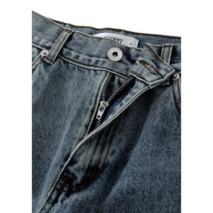 ESPRIT WIDE-LEG DENIM JEANS-DARK BLUE
