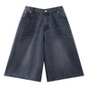 ESPRIT WIDE-LEG DENIM SHORTS（UNISEX）-DENIM BLACK